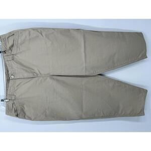 Fashion Bug Women's Khaki Cotton Pants Size 22 WS Relaxed Fit Casual